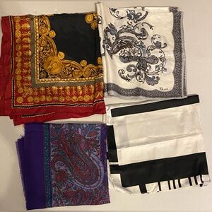 Vintage Silk Polyester Scarf Lot